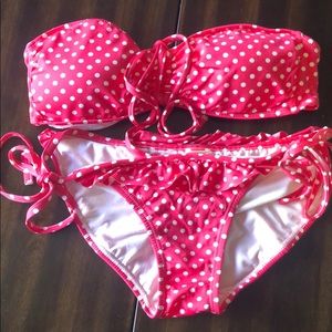Pink & White Polka Dot bathing suit